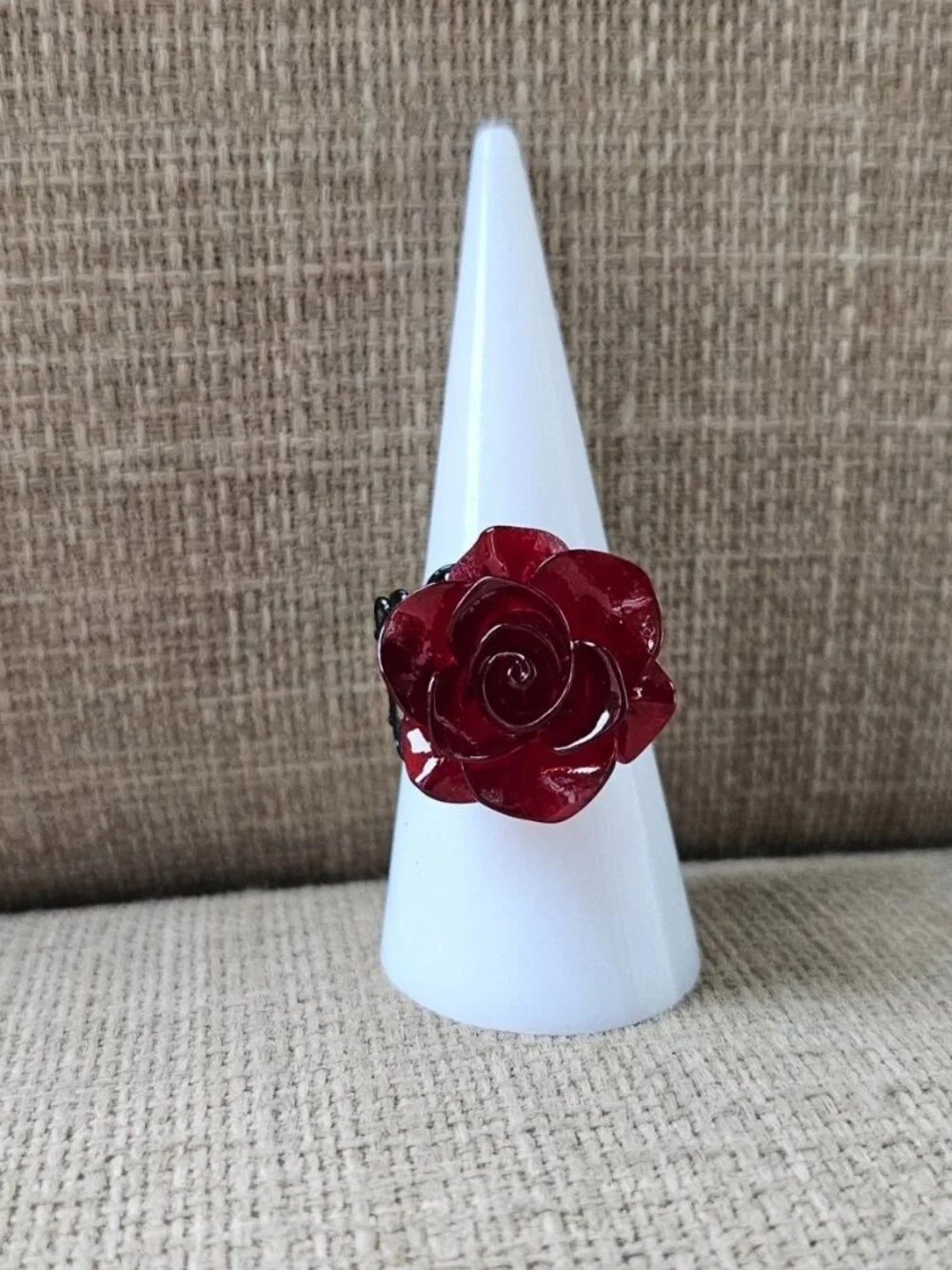 Red Rose Ring Fashion Jewelry Gothic Style Ring Size Adjustable